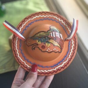 Pottery Mexico Sombrero Hat Hand-Painted Sombrero Decor